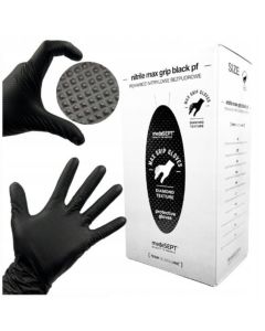 Rękawice nitrylowe A'100 MedaSEPT MAX GRIP k:Czarny  L