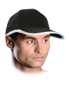 Czapka RP Baseballowa CZSTRAP z odblaskiem k:Czarny  