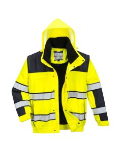 Kurtka PW ocieplana, ostrzegawcza C466 3w1 k:Żółty/Czarny  XL