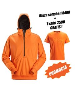 Bluza softshell SNICKERS 8400 + T-Shirt 2590 Pomarańczowe