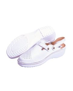 Damskie buty chodaki MR ART. 105 skóra lico białe